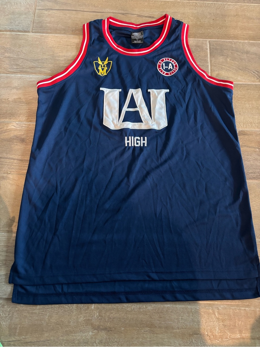 My Hero Academia UA High All Might Jersey Sleeveless Tank Shirt Blue Mens Size L
